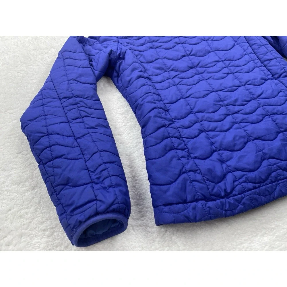 The North Face Thermoball Puffer Jacket Womens‎ Small Blue Lime Green Full Zip
